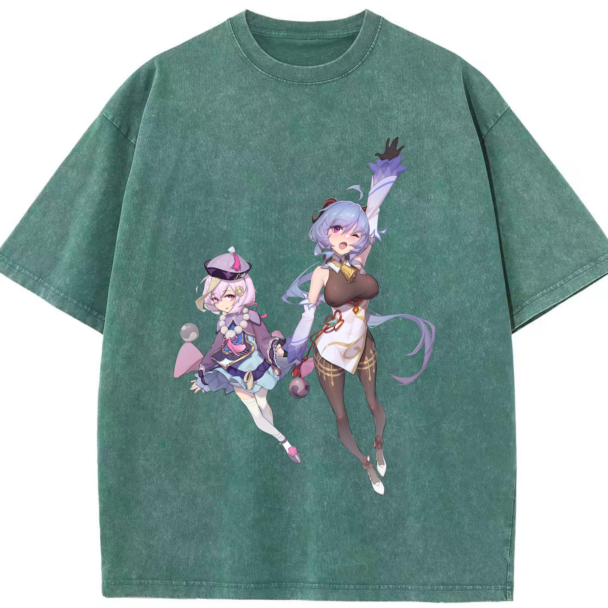 げんし神 七七 なな  genshin Nana 綿100% ヴィンテージ風 半袖Tシャツ（フロントプリント）